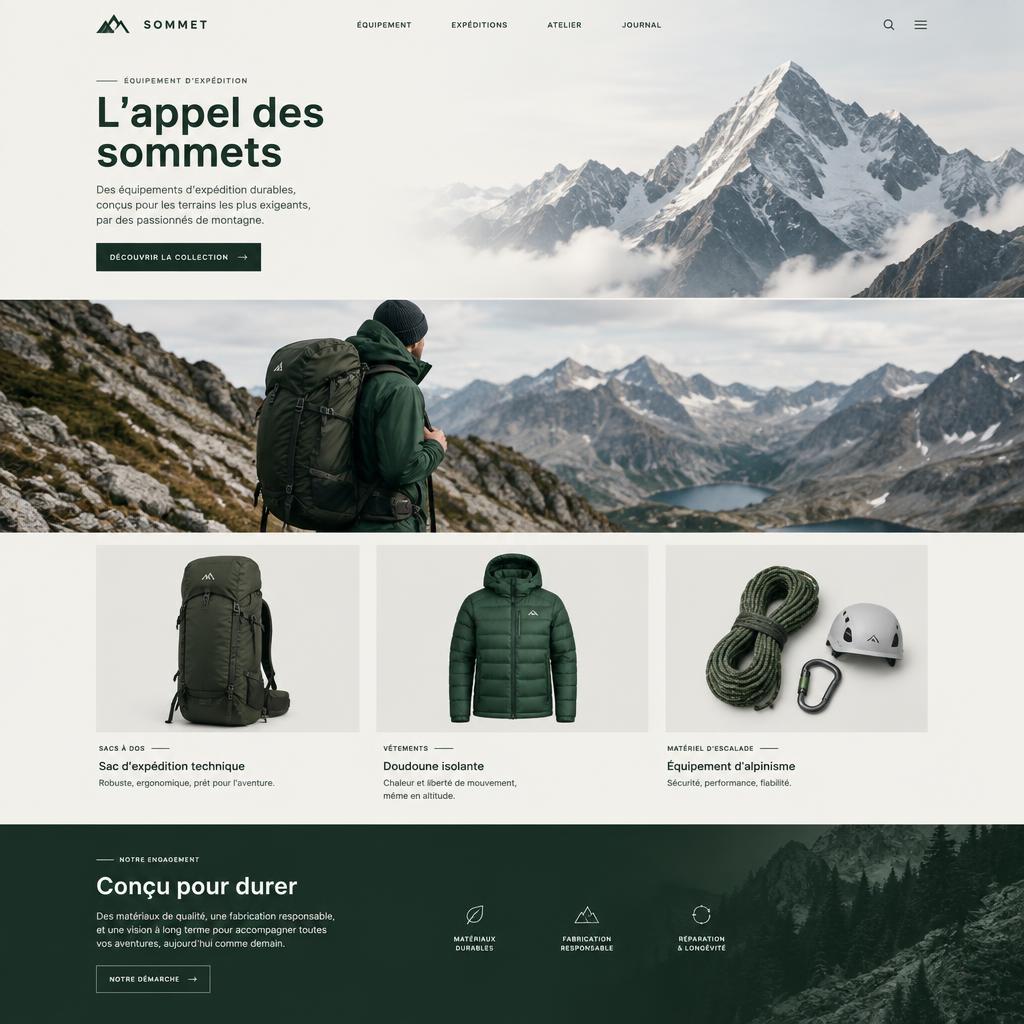Concept de site web pour Sommet